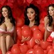 lingerie, big tits, model, Jordan Carver, red, valentines day, balloons wallpaper