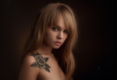 Anastasia Scheglova, tattoo, face, portrait wallpaper