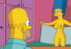 The Simpsons, Homer Simpson, Marge Simpson, nude wallpaper
