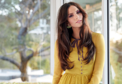 genesis rodriguez, latina, brunette, yellow dress, actress wallpaper