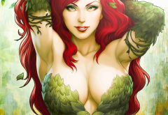 poison ivy, redhead, dc comics, comics, art, big tits wallpaper