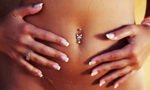 pierced navel, hands, rings, nailes, shaved, navel, belly wallpaper
