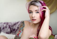 stormyent suicide, model, suicide girls, tattoo, no bra, looking piercing wallpaper