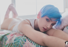 mimo suicide, dyed hair, suicide girls, model, piercing, short hair, panties wallpaper