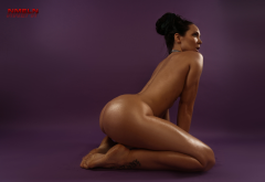 aksinia shvyriova, oiled, brunette, ass, studio, body oil, model, nude, curvy, tanned, sexy ass, big ass wallpaper