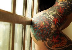 girl, model, sexy, tatto wallpaper