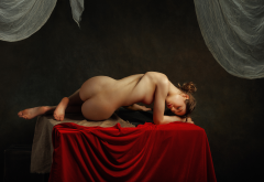 alisa, hot, ass, sexy, wet, back, closed eyes, erotic wallpaper