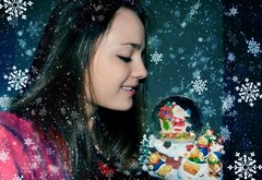 girl, new year, christmas, snowhnyy shar, skazka, chudesa wallpaper