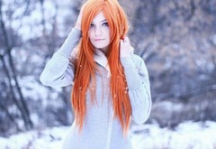 winter, redhead, cute, ryghenykaya wallpaper