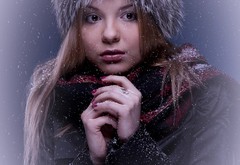 girl, winter, portrait, holod wallpaper