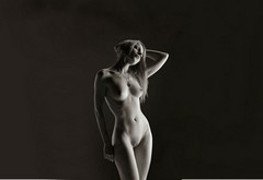 girl, nude, background, black wallpaper